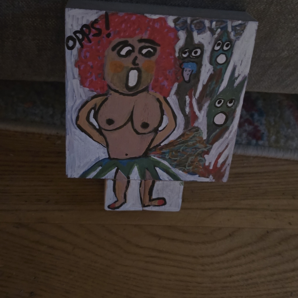 Colorful Hand-Painted Wooden Art Block